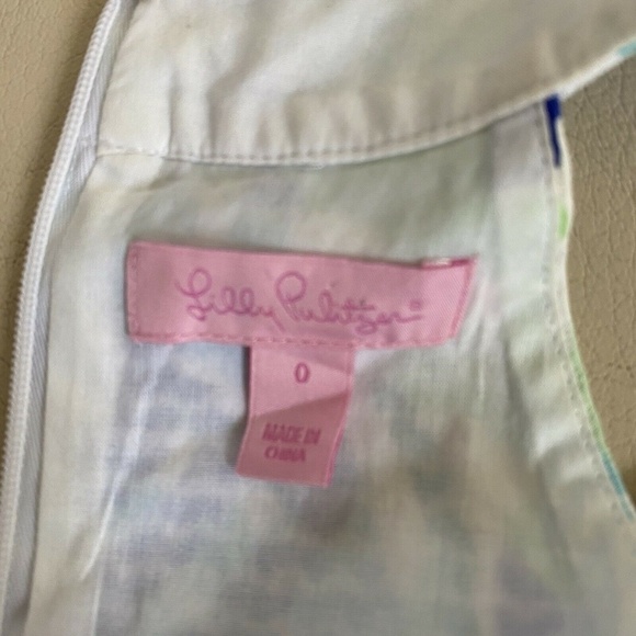 Lilly Pulitzer Pearl Shift Dress Brilliant Blue Wade and Sea Sz. 0 - Picture 4 of 5